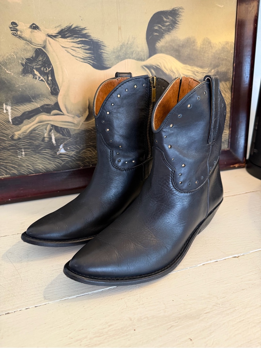 Lucky Brand black shorty cowboy boot 9 women’s new